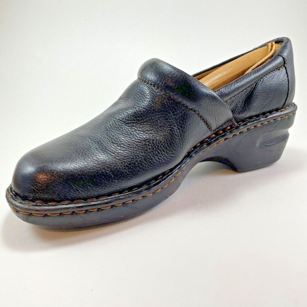 BOC Born Concept Peggy Mule Slip On Clogs Women's Size 8 Black Leather Nurse
